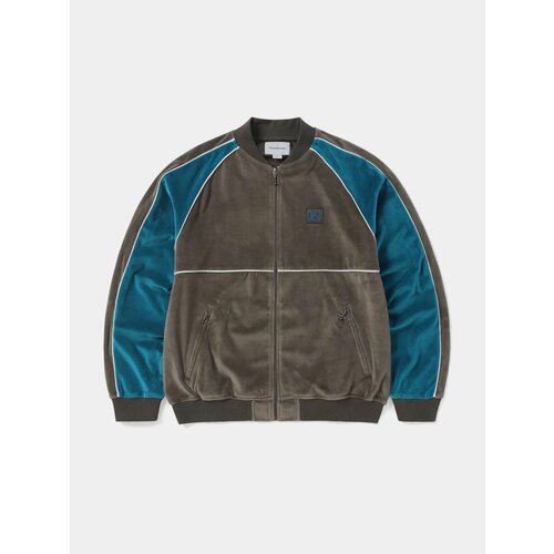 фото Толстовка thisisneverthat velour track jacket, размер l, коричневый
