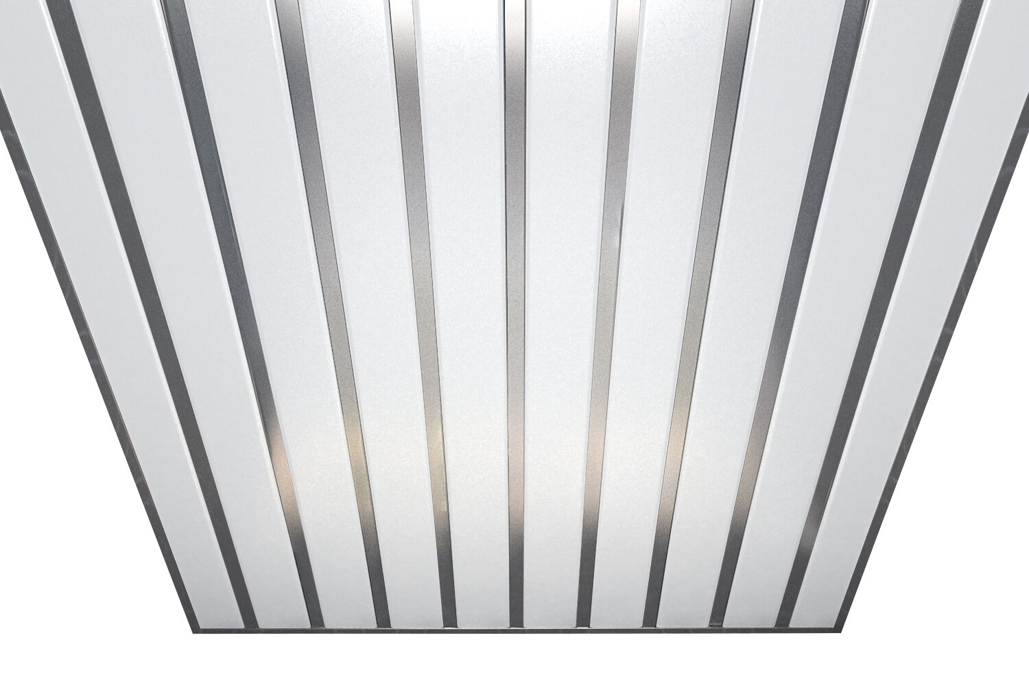 Комплект реечных потолков Mr.Tektum Classic 84R 1,5м х 1м Белый Матовый/Серебристый металлик