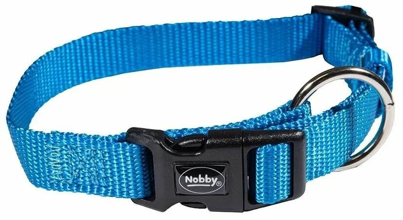 Nobby Ошейник для собак Classic, нейлон, длина 50-65 см, ширина 25 мм, голубой, 1 шт