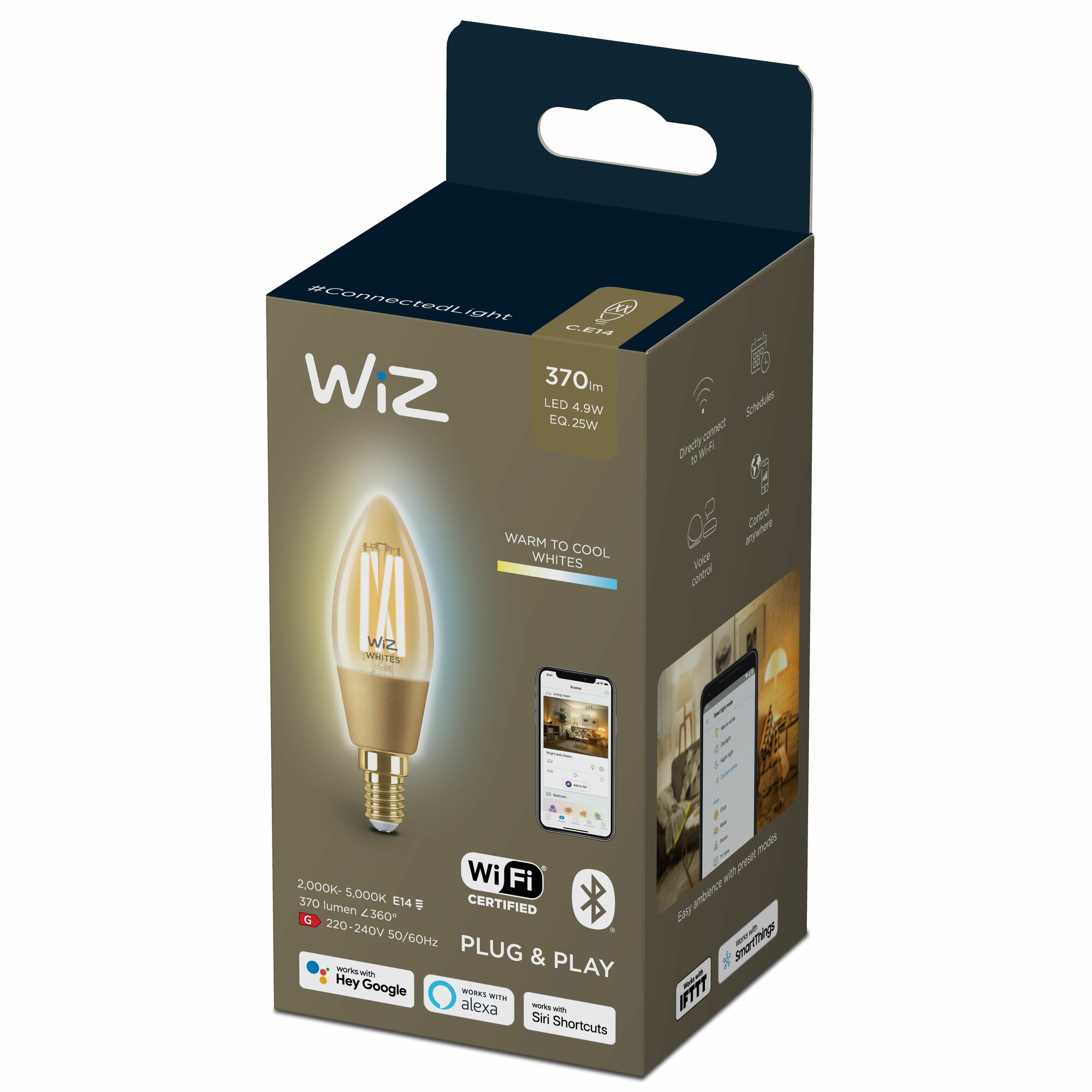 Светодиодная лампа 25 Вт E14 WIZ Wi-Fi умная 929003017701