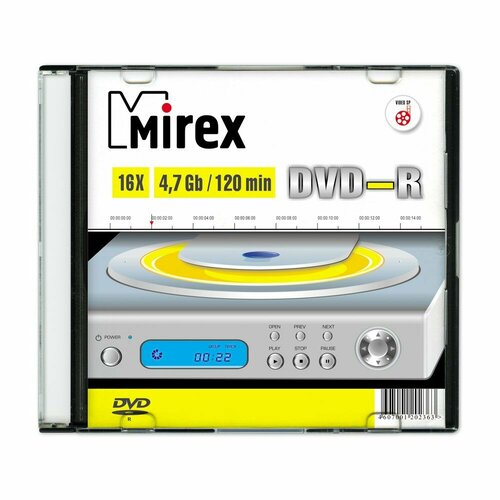 DVD-R 4.7GB Mirex 16x, slim диск dvd r mirex dvd r 4 7gb ul130003a1s