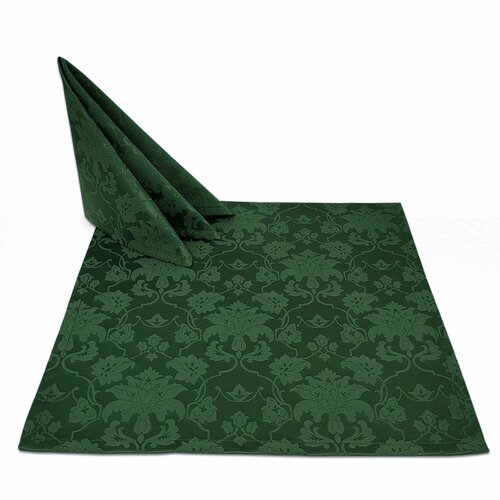 Набор салфеток 35x35 см. 6 шт. цвет зеленый цветочный узор 1589