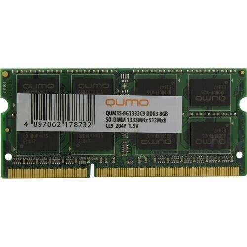 Память DDR3 SODIMM 8Gb, 1333MHz Qumo (QUM3S-8G1333C9(R))