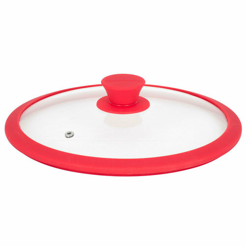 Крышка стеклянная Master House София с силиконовым ободом d26 см красная 2678₽
