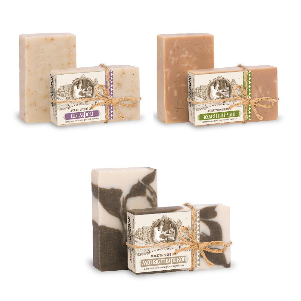 фото 1.7 Набор мыла Kleona Шалфей, Монастырское, Зелёный чай