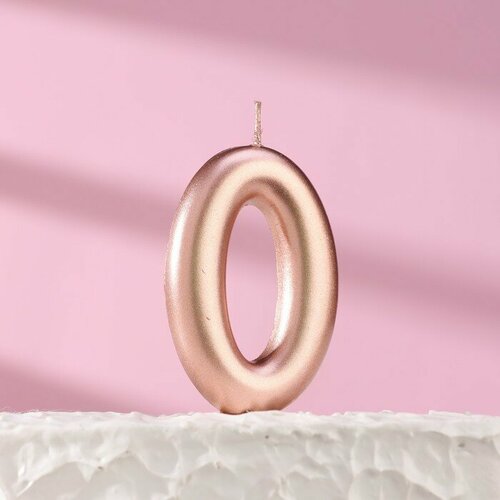 SUI Свеча в торт Европейская цифра 0 6 см розовое золото 269₽