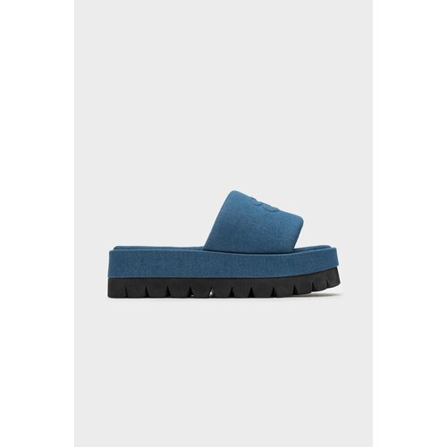 фото Сандалии denim platform slide, размер 38, синий