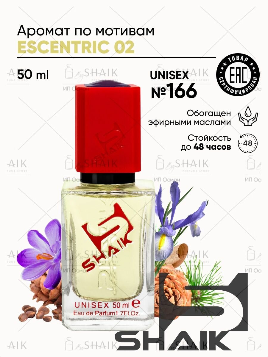 фото Парфюмерная вода унисекс SHAIK № 166 MOLECULE E масляные духи женские туалетная вода женская молекула 02 50 мл