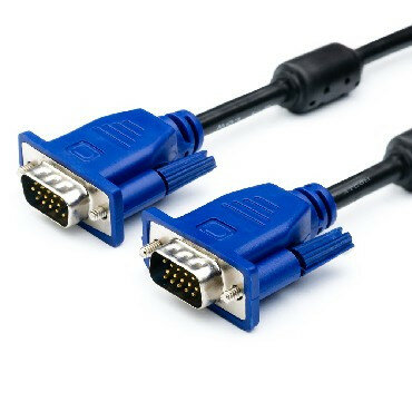 Кабель (ATCOM (АТ7789) кабель VGA 2ферита - 1,8 м, черный/синий)
