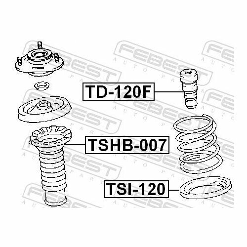 Отбойник переднего амортизатора FEBEST TD-120F для автомобилей Toyota.