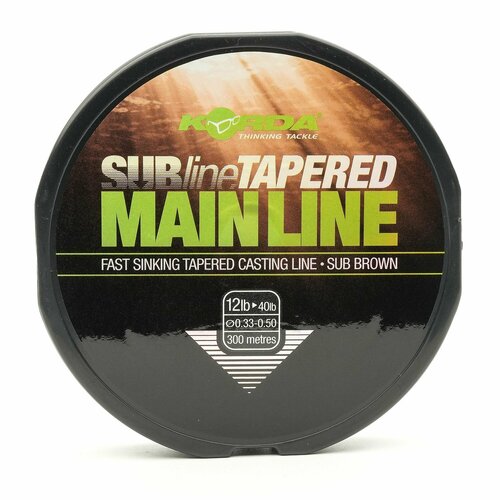 Леска карповая KORDA Subline Tapered Mainline 0.33 - 0.50 mm 300m. / конусная леска korda subline green 0 30мм