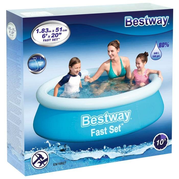 Бассейн надувной круглый Bestway Fast Set 183х51 см 497212