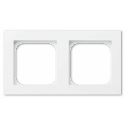 Рамка 2-поста 002-04 Basalte Frame Aluminium 2-gang, satin white, матовый белый, 1 шт.