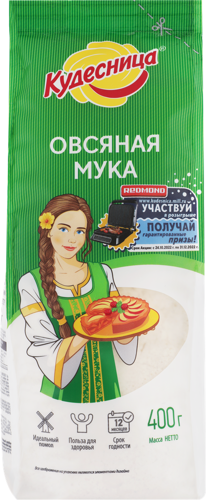 Мука овсяная кудесница, 400г