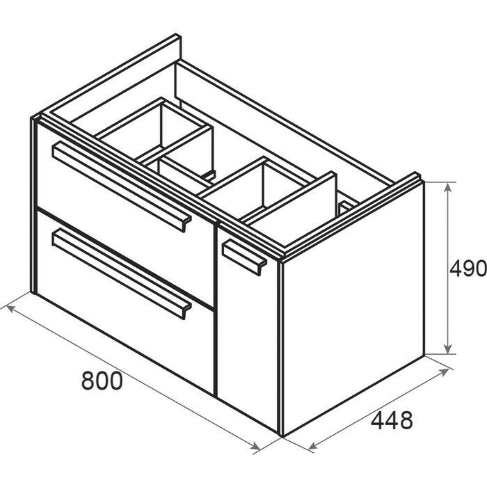 Lago 857296806 Тумба 80x49x44.8 см (белый глянец) Roca - фото №7