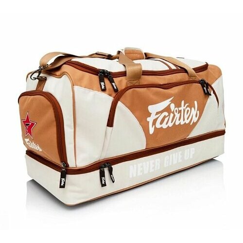 Сумка спортивная Fairtex, 30х35х60 см, белый, коричневый сумка спортивная fairtex 414993 32х36х72 см черный