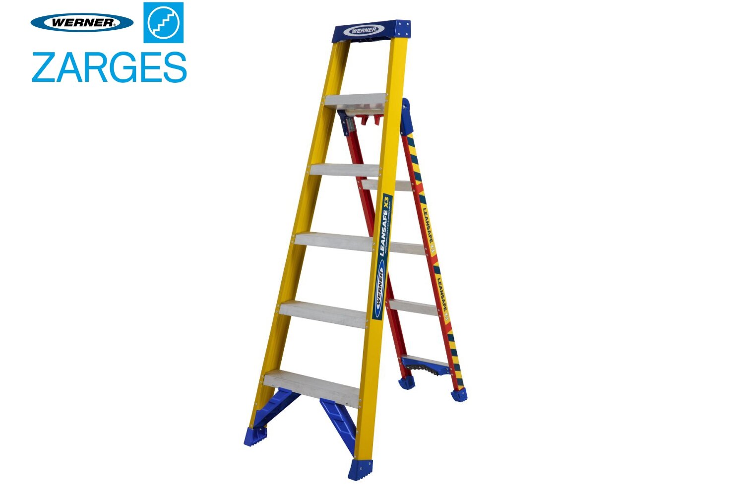 фото Универсальная стеклопластиковая стремянка Zarges Werner Leansafe X3 ступени 2х5 48926