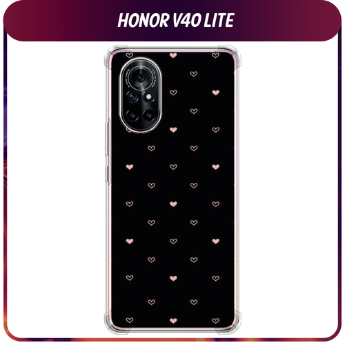 Силиконовый чехол на Honor V40 Lite/Huawei Nova 8 / Хонор V40 Lite/Хуавей Нова 8 Чехол с сердечками силиконовый чехол на honor v40 lite huawei nova 8 хонор v40 lite хуавей нова 8 яркая галактика