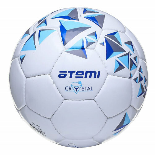 Мяч ATEMI футбольный CRYSTAL, PVC, бел/темно син, р.3, р/ш, окруж 60-61