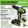 Дрель-шуруповерт Greenworks GD24DD35K2, 24V, бесщеточная, 35Нм, c...