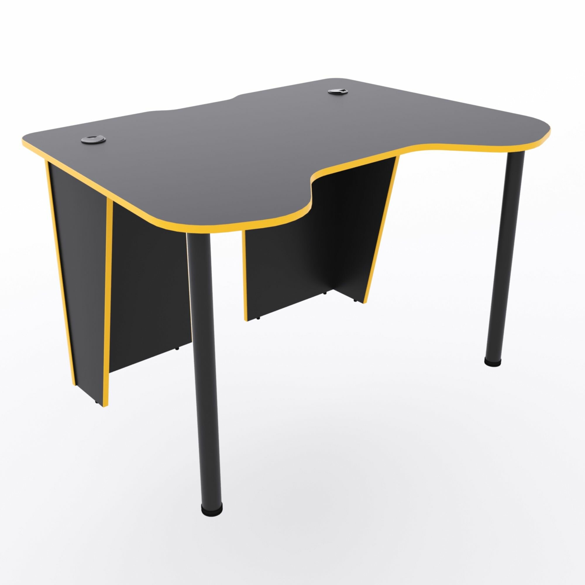 Игровой компьютерный стол "Старк" с полкой для монитора, 120x90x75 см, чёрный с оранжевой кромкой