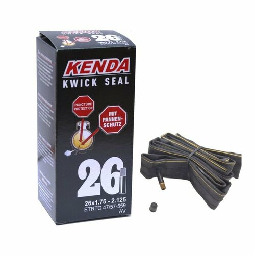 Велосипедная камера KENDA 26х1,75-2,125 AV антипрокольная (5-518933) камера велосипедная защитная антипрокольная лента 26 ширина 50мм цвет зелёный