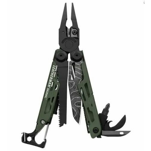 Leatherman SIGNAL BLACK GREEN TOPO Мультитул с чехлом