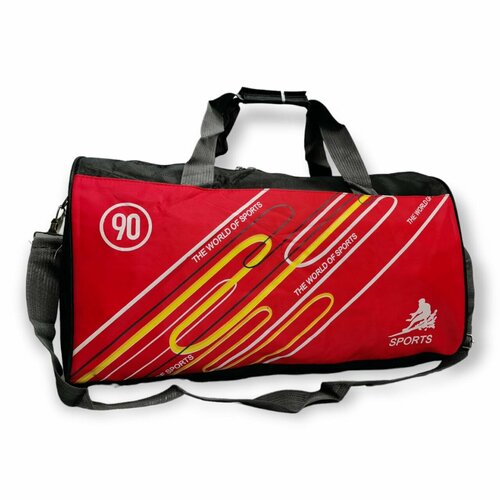 Сумка спортивная 90S/red, 19 л, 18х24х46 см, ручная кладь, красный водонепроницаемая сумка для йоги женские сумки оборудование для фитнеса для дома улицы спортзала пилатеса путешествий спортивный рюк