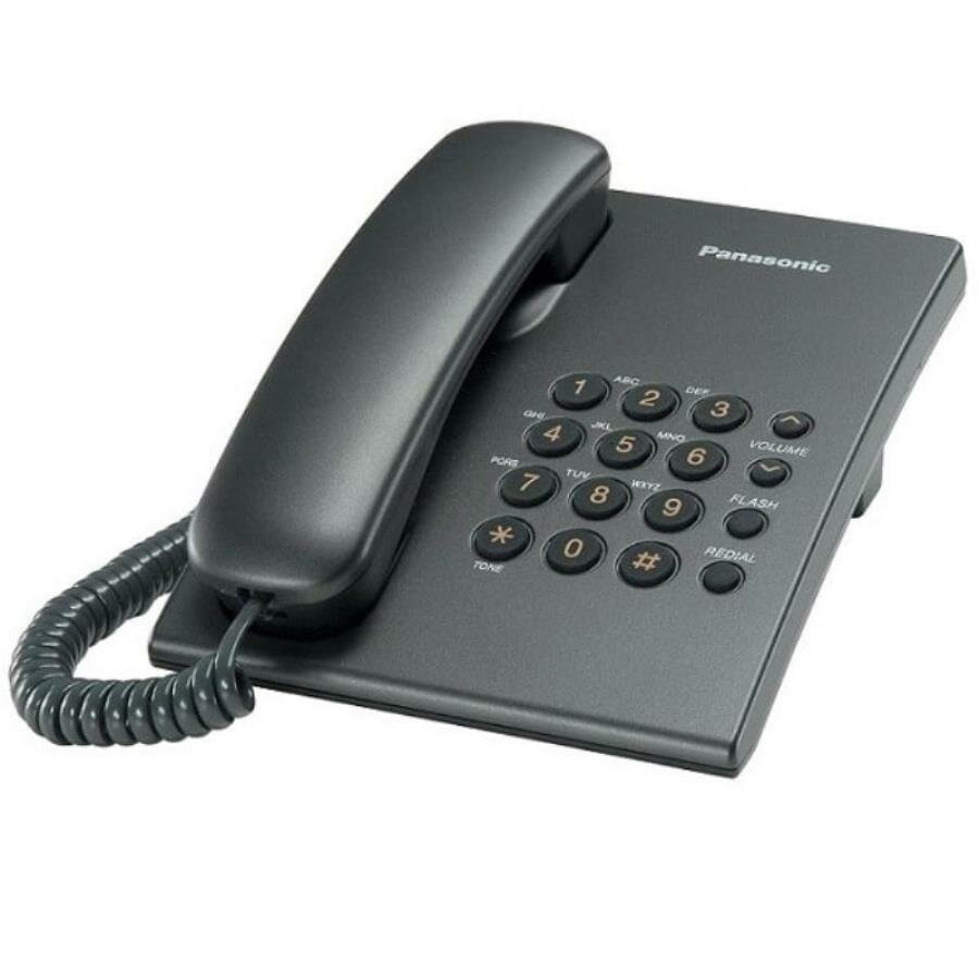 Panasonic KX-TS2350RUT проводной телефон, цвет темно-серый металлик