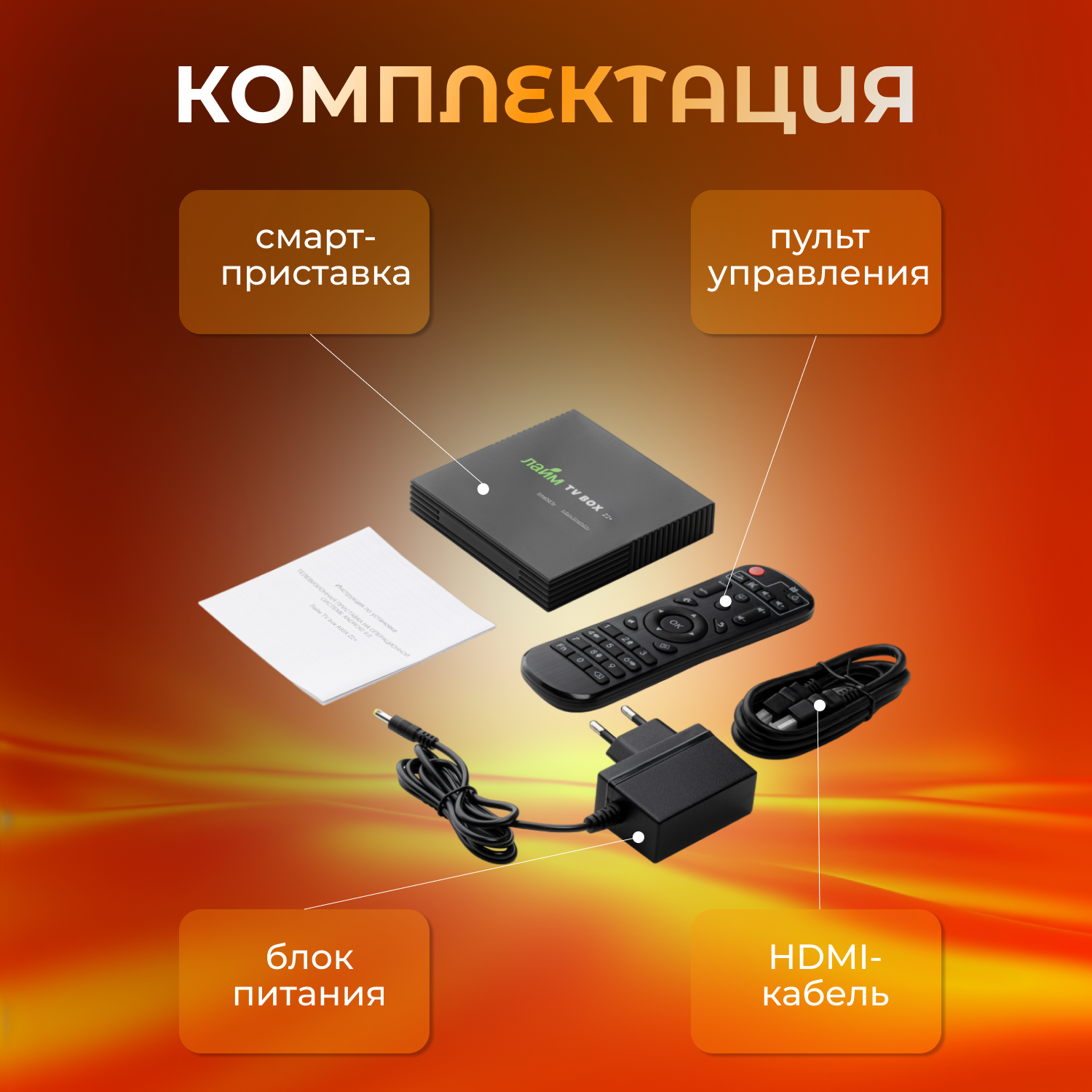 Лайм TV Box / Андроид ТВ приставка c WI FI/ 4К / Смарт ТВ / Медиаплеер 4/64Гб / + 300 ТВ-каналов бесплатно /приставка для цифрового тв