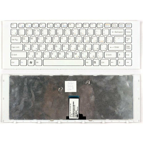 Клавиатура для Sony Vaio 9Z. N7asw.10R белая с рамкой клавиатура для ноутбука sony 9z n7asw 10r