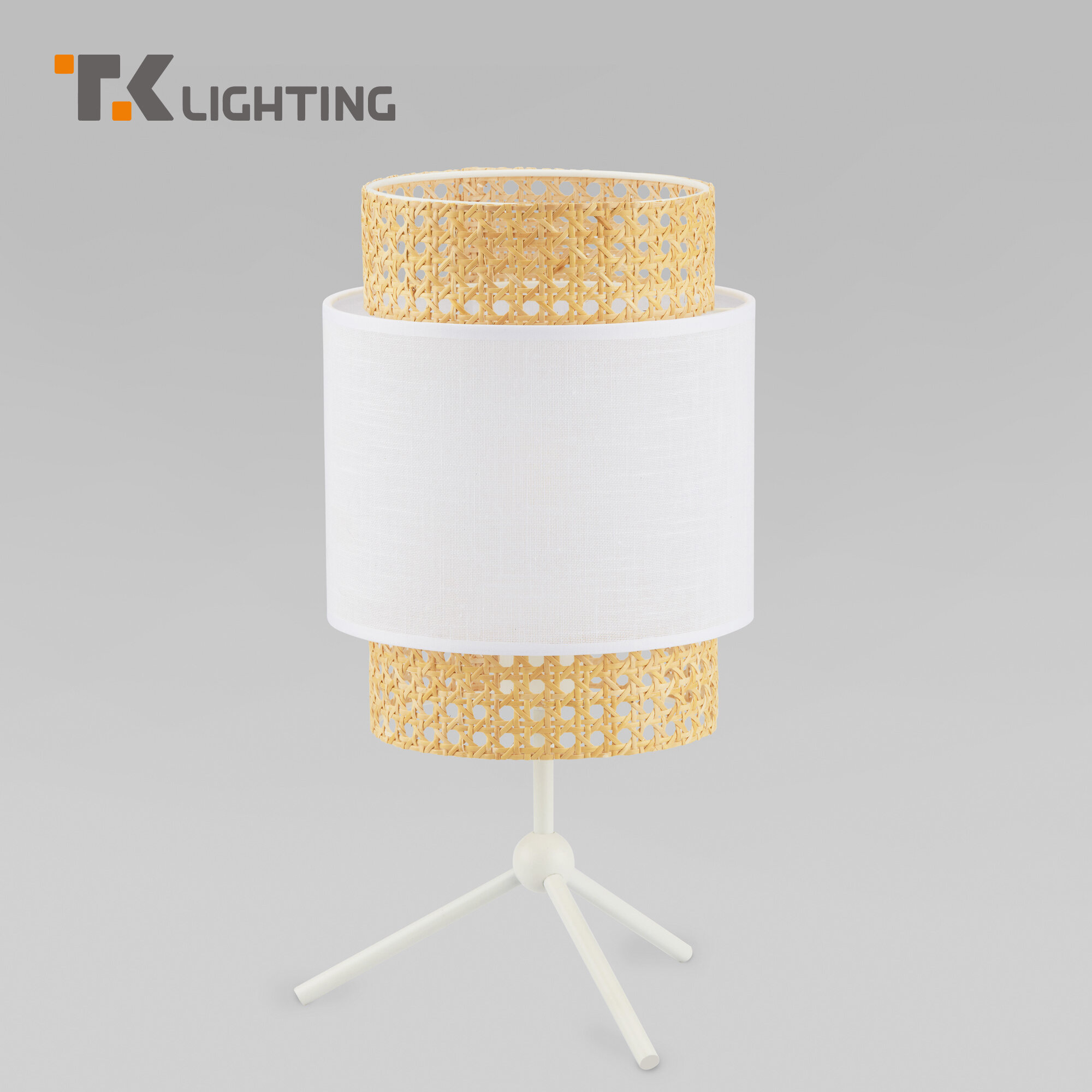Настольная лампа с абажуром TK Lighting 6565 Boho White, цвет белый / бежевый
