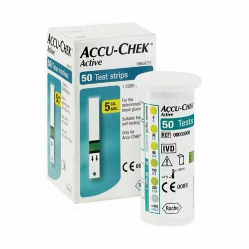 Тест-полоски для глюкометра Accu-Chek Active (Акку-Чек Актив), 50 шт.