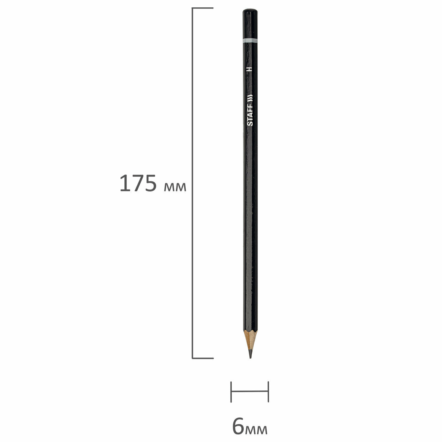 STAFF Набор чернографитных карандашей 6 штук (181254) черный 6 шт. - фото №12