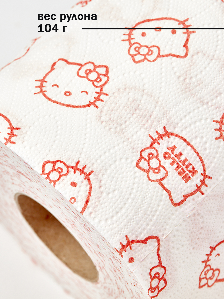 Туалетная бумага World cart hello kitty 4сл 4рул (I043A112-10HKD) - фото №6