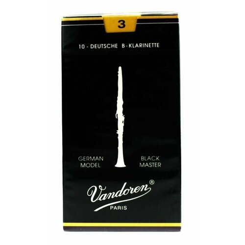 Трости для B-кларнета немецкой модели размера 3, 10шт, Black Master, Vandoren, Франция