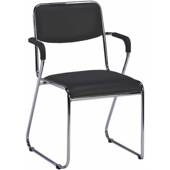 Кресло для посетителей Everprof Fix Plus Экокожа Черный