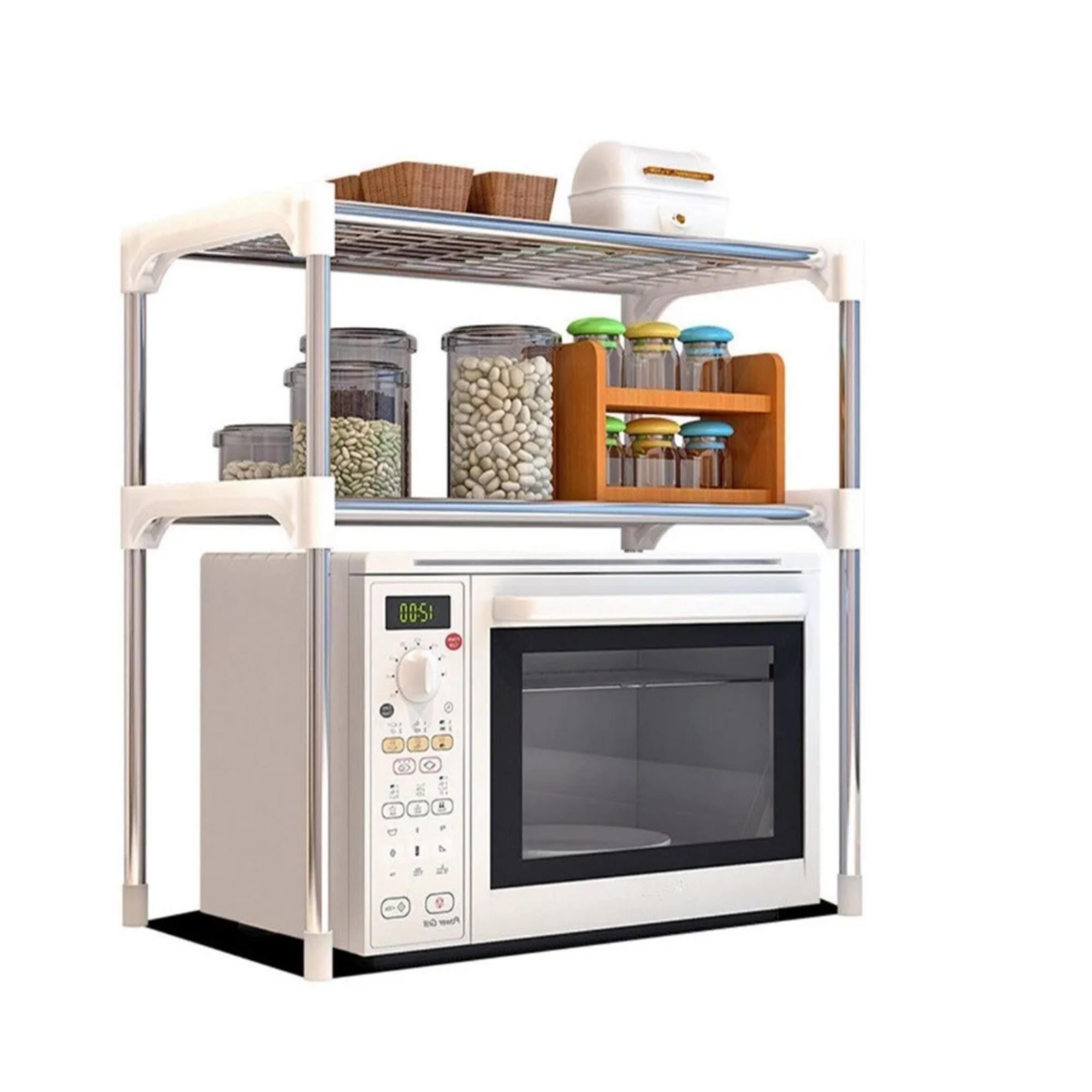 Полка кухонная для микроволновой печи LettBrin, 57 см х 30 см х 48 см Rack
