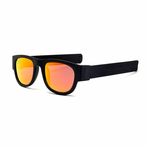 Солнцезащитные очки Антибликовая хамелеон линза, Защита UV400. Дужка-браслет, Ochki_skladnie_s_polyar_orange, оранжевый, черный