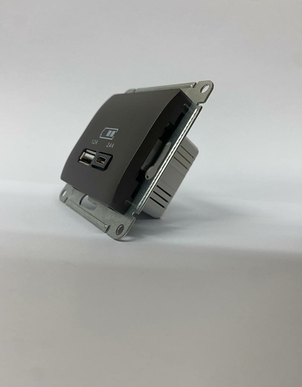 Розетка USB A+С встраиваемая Schneider Electric Glossa цвет графит - фото №4
