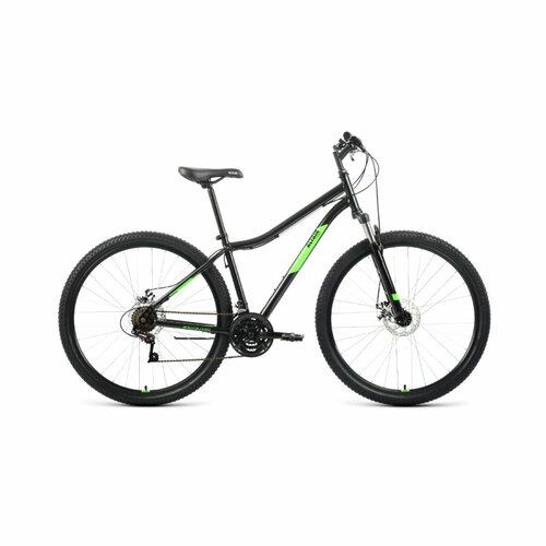 Велосипед взрослый горный Altair MTB HT 29 2.0 disc 2022 года рама 21 черный ярко-зеленый горный велосипед altair mtb ht 29 2 0 disc 2021 рост 21 ярко зелёный чёрный