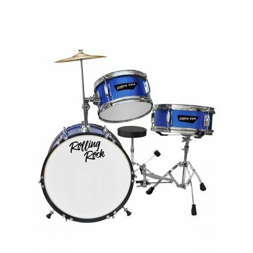 Ударная установка Rolling Rock JR-1611 BL синий, серый металлик