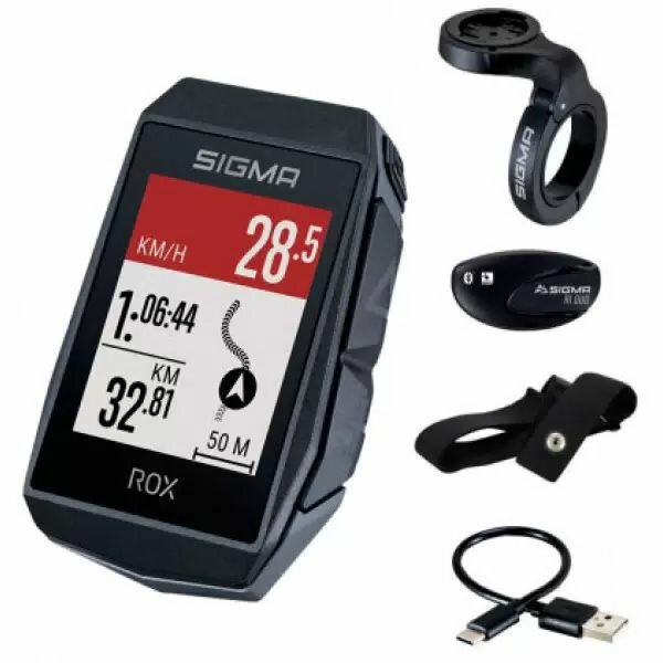 фото Велокомпьютер Sigma ROX 11.1 EVO (Black) HR Set 150, GPS, BLUETOOTH (Android, IOS) черный