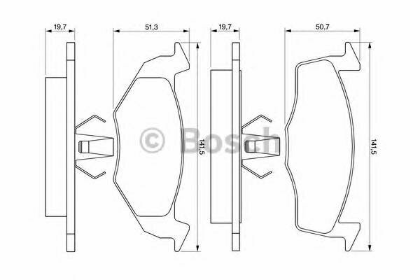 Передние колодки Bosch 0986424347 с датчиком износа