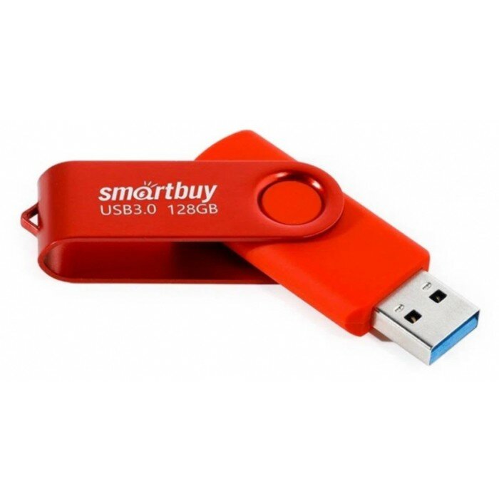 Флешка Smartbuy Twist, 128 Гб, USB 3.1, чт до 70 Мб/с, зап до 40 Мб/с, красная