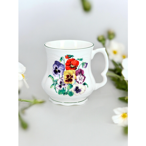 Кружки для чая 2 шт Carmani Анютины глазки, фарфоровые, 400 мл