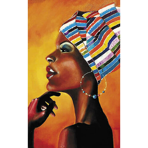 Картина по номерам Портрет африканки (75х120) 75 x 120 см