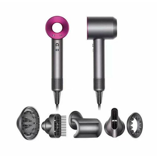 Профессиональный фен для волос iHair-1600 Super Hair Dryer 1600 Вт 3 режима 5 магнитных насадок ионизация воздуха розовый 210000₽