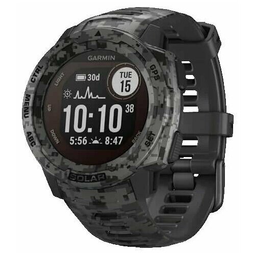 Умные часы Garmin Instinct Solar Camo GPS graphite графит 3689000₽