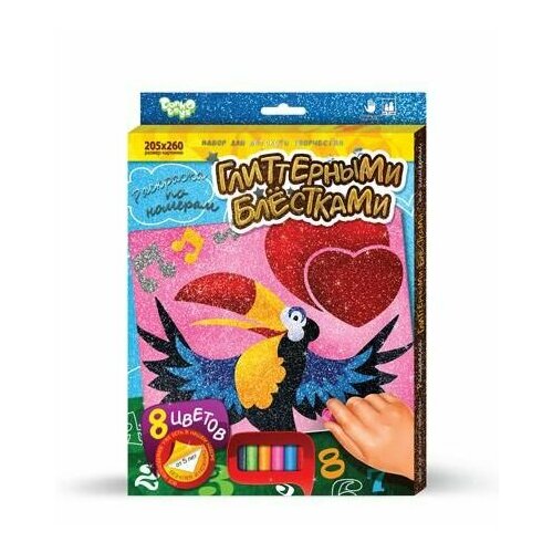 Раскрась Попугайчика - раскраска с блестками 276₽